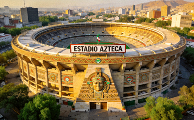 墨西哥城Azteca体育场历史性外观 - 著名足球圣地